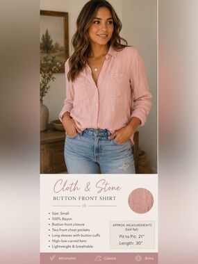 cloth & stone Dusty Blush Button-Front Shirt